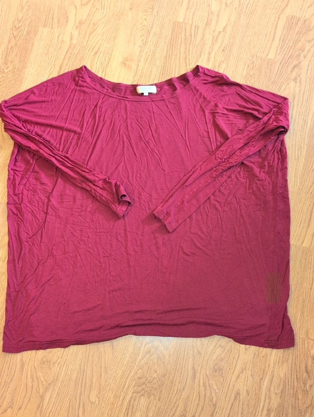 Piko 1988 Long Sleeve Scoop Neck Tee - Burgundy